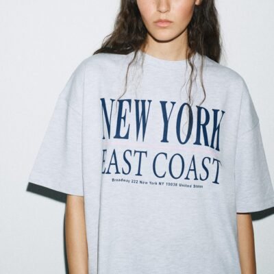 New York Print T-Shirt – Grey