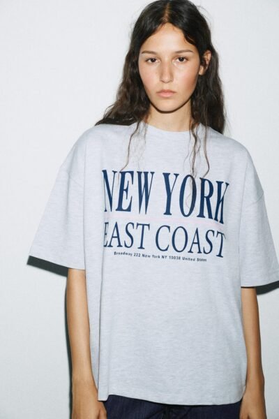 New York Print T-Shirt – Grey